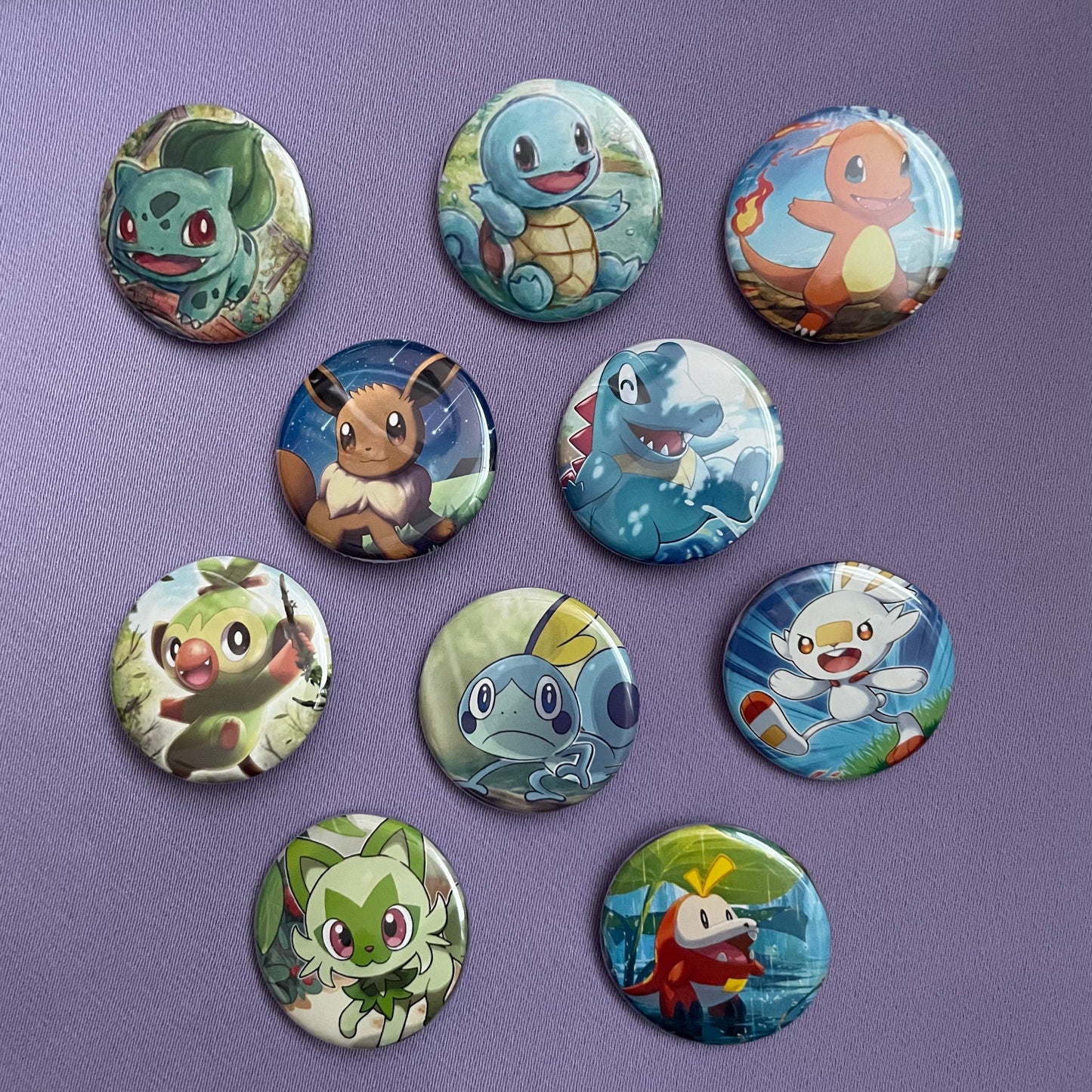 Pick your starter pin-back button set of 6