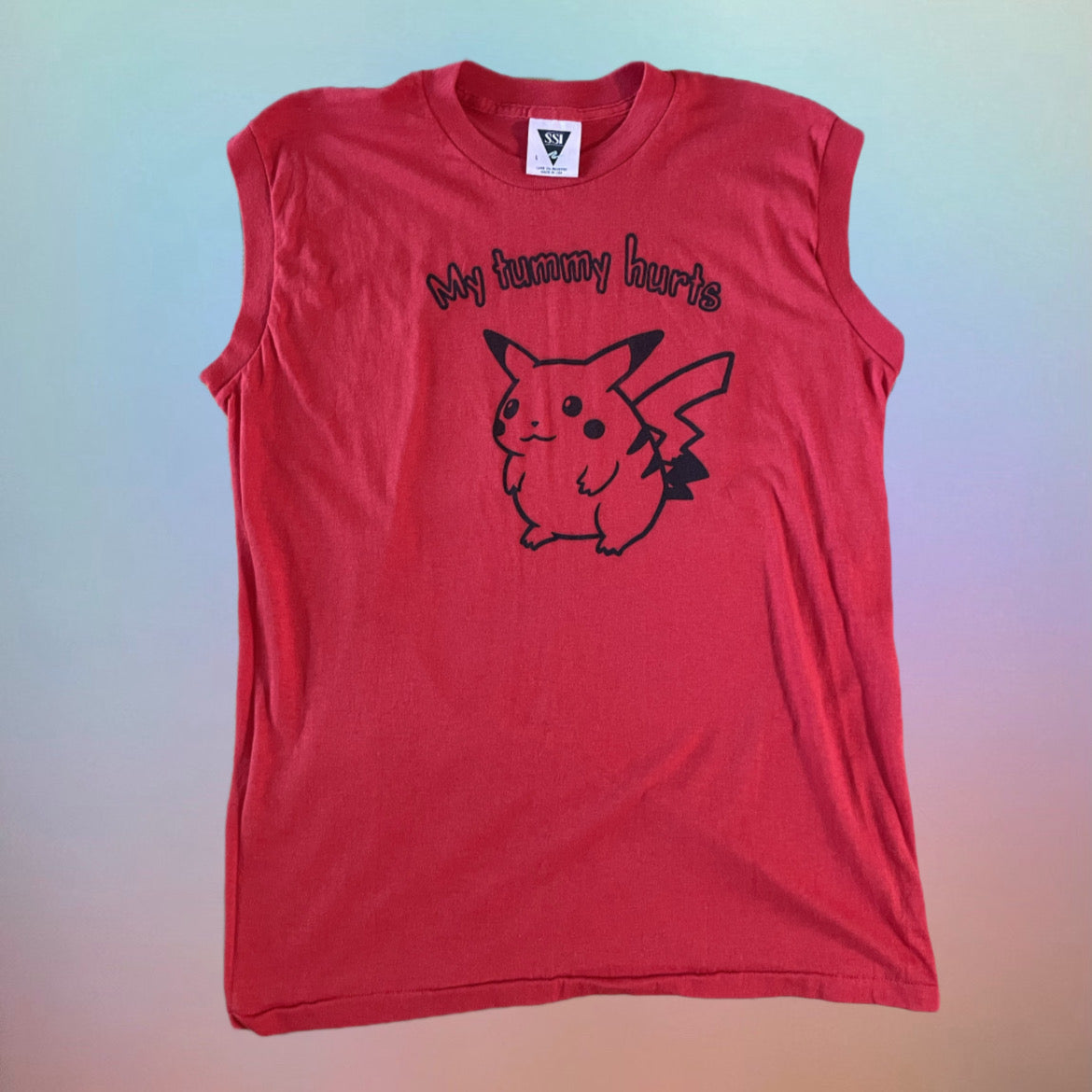 Red Pika TUMMY HURTS sleeveless Tee