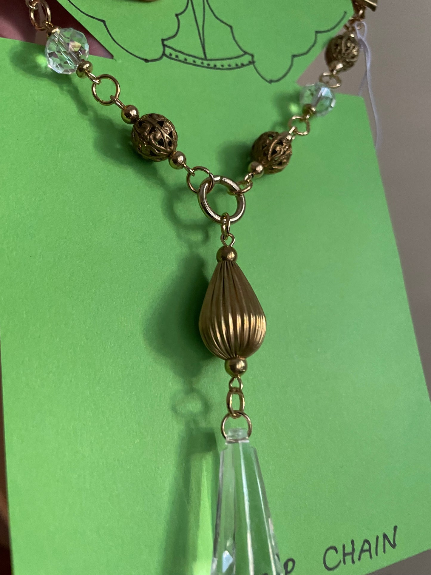 Gold Filigree clip chain