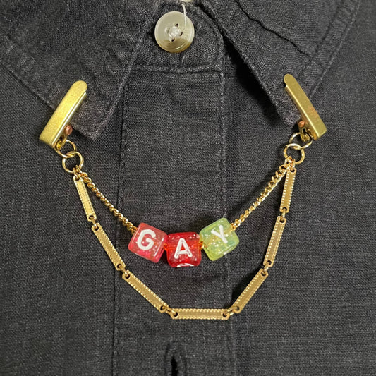 ~*GAY*~ collar chain - gold