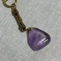 Purple drop pendant necklace