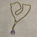 Purple drop pendant necklace
