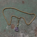 Purple drop pendant necklace