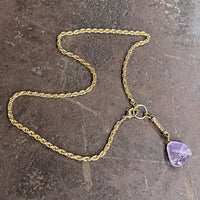 Purple drop pendant necklace