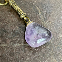 Purple drop pendant necklace