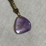 Purple drop pendant necklace