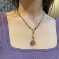 Purple drop pendant necklace