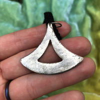 triangle pendant braided choker - silver